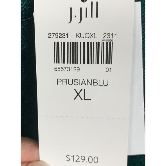 J Jill Dress Womens XL Velvet Short Sleeve Holiday Party Cocktail Evening NWT - Picture 5 of 8